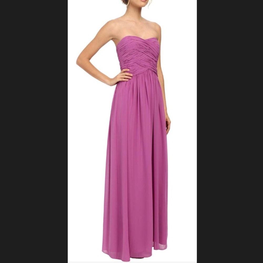 💘 Donna Morgan Strapless Chiffon Dress